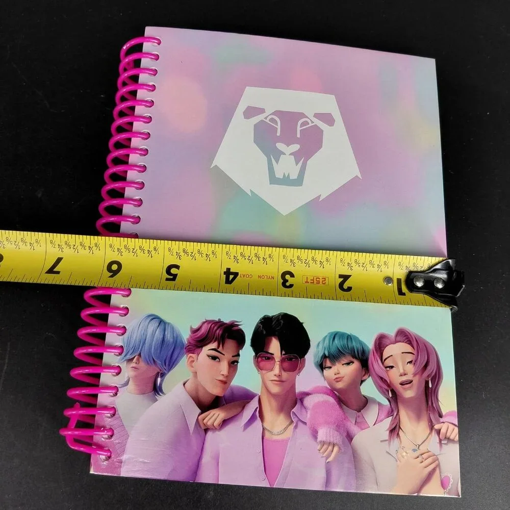 Netflix KPOP Demon Hunters Spiral Journal Notebook A5 Pink Kids Lined Saja Boys
